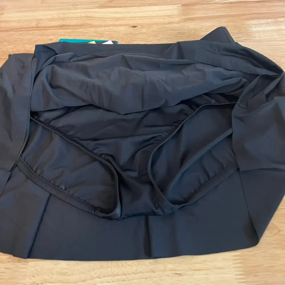 Aqua Green Women's Plus Size Black UPF 50 Shaping Swim Skirt - Size X - NWT